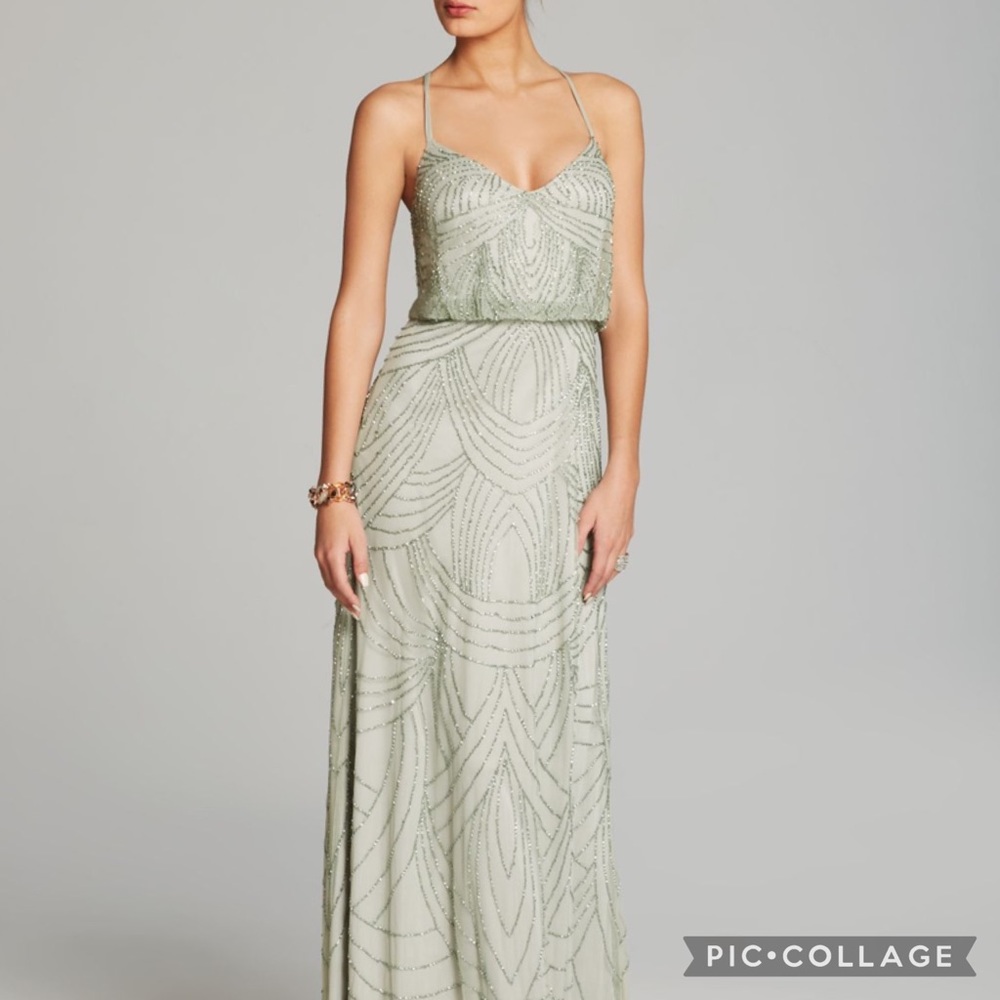 Adrianna Papell Beaded Blouson sleeveless long Dress